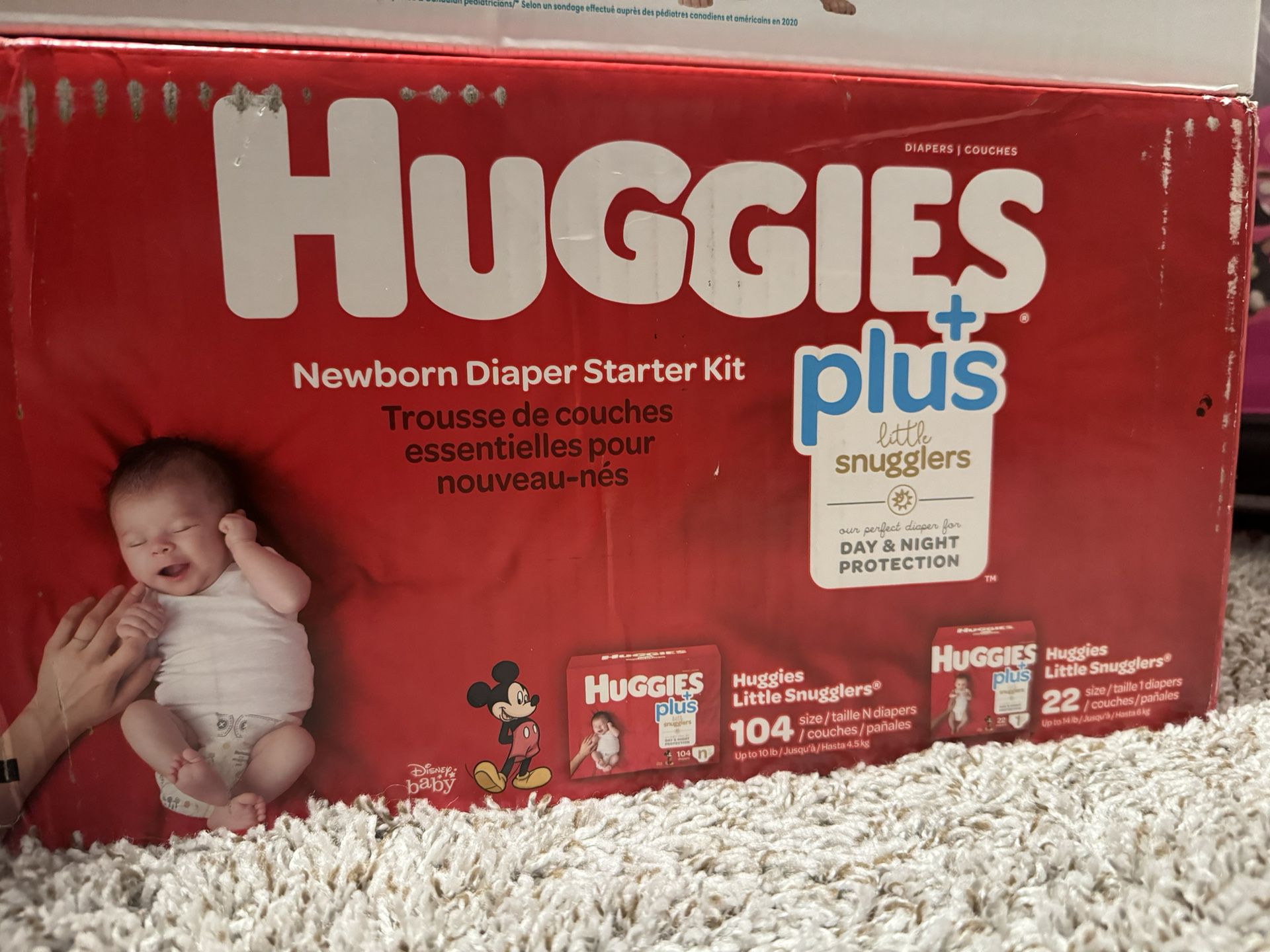 HUGGIES Size N (104 Count) AND Size 1 (22 Count)