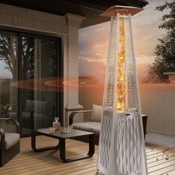 NEW Pyramid Patio Heater W/ Quartz Glass Tube, 48,000 BTU Propane Patio Tower Heater !