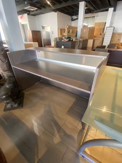 Reception desk with glass gray 6’ new! Sale!