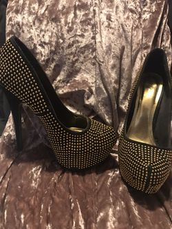 Black and Gold Heels