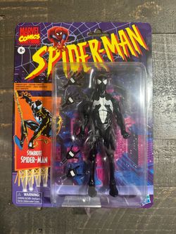 Marvel Legends Symbiote Black Spider-Man Figure Retro Vinyage Packaging