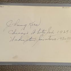 Johnny Kerr d.1993 signed autograph auto 3x5 index card Baseball Player 