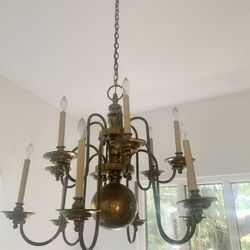 Beautiful And Expensive Brass Chandelier  Light Mid Century Modern 