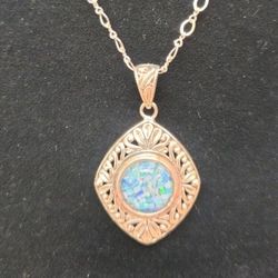 Genuine Mosaic Opal Pendant 