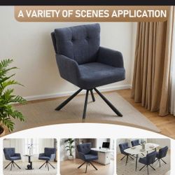 Modern Upholstered Swivel Armchairs with Tufted Back, Metal Legs

New Assembled It Already 