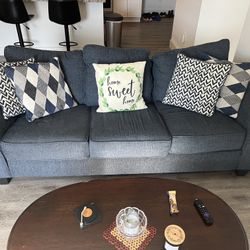 Blue Couch - Pillows Included