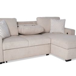 🛋️ Sectional Sofa with Pull-Out Bed – $800 (Move Out Sale!)