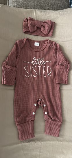 Infant Outfit Little Sister -Never Used We Had A Baby Boy.