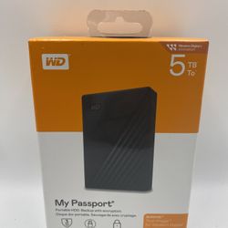 Western Digital WD Portable My Passport 5TB HDD WDBPKJ0050BBK-WESN