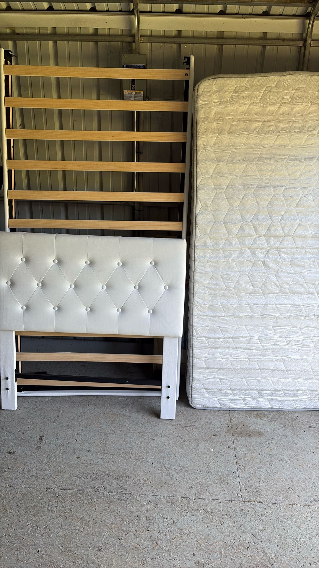 Twin Bed frame And Mattress ( Brand New) Just Upgrading