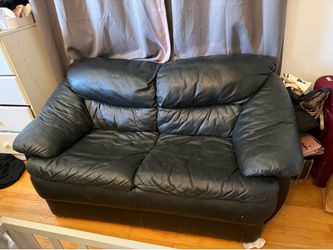 Black leather couch