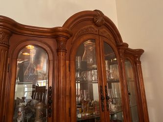 Dining table and china cabinet