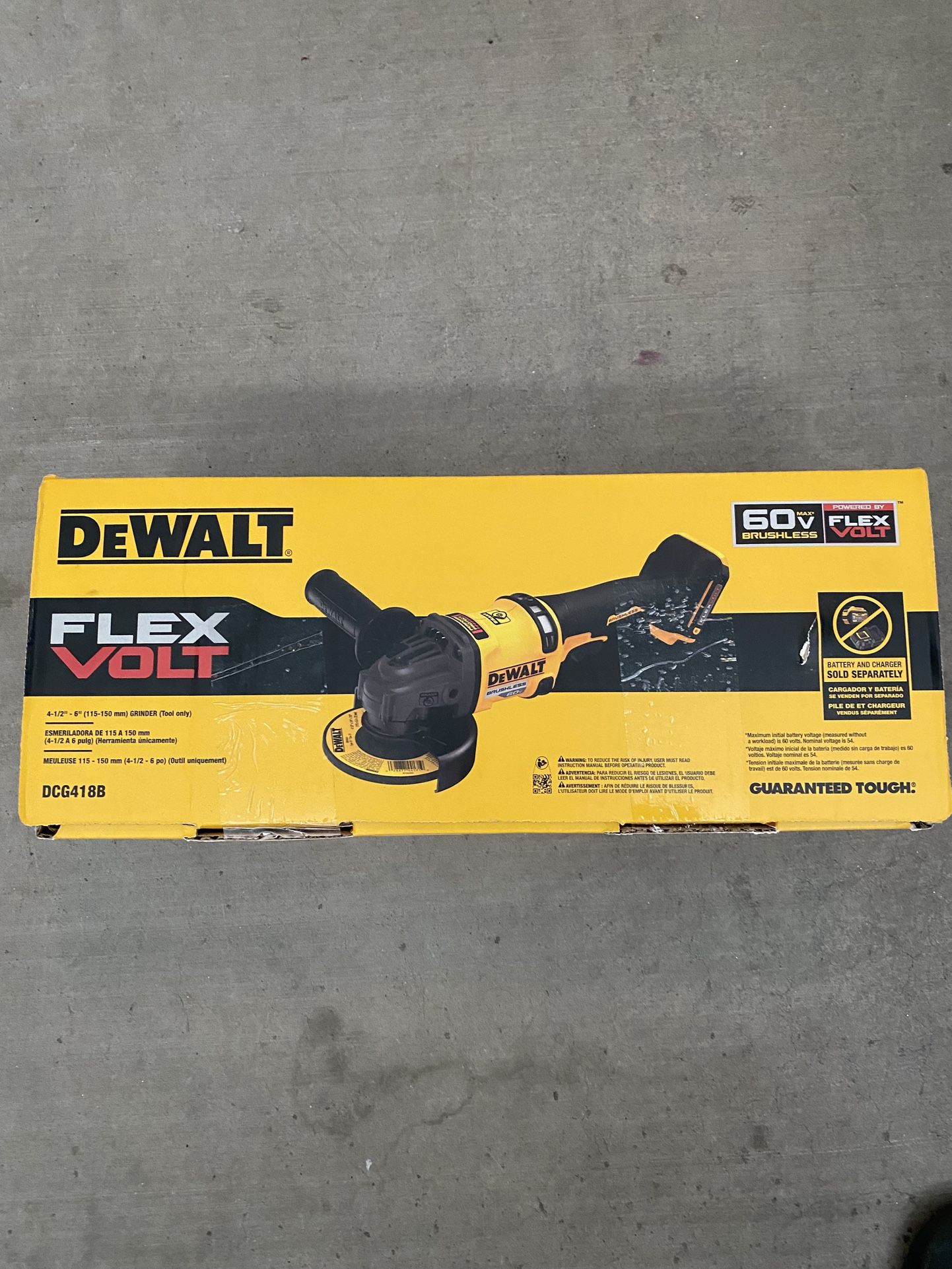 Dewalt 60V MAX FLEXVOLT Brushless Cordless Grinder (Tool Only) – DCG418B