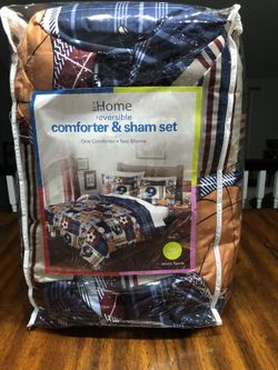 Brand new Reversible Comforter & Sham set