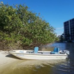 1983 Spoonplugger Skiff Tiller Flats Boat
