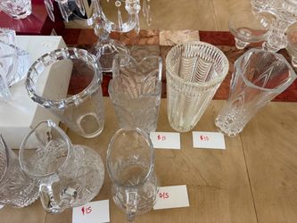 Crystal bowl flower case water pitcher $25 ea