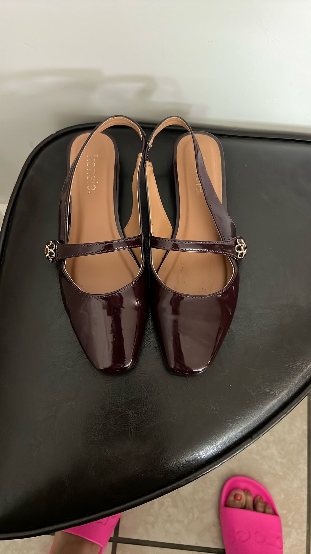 Burgandy Sling Back Flats