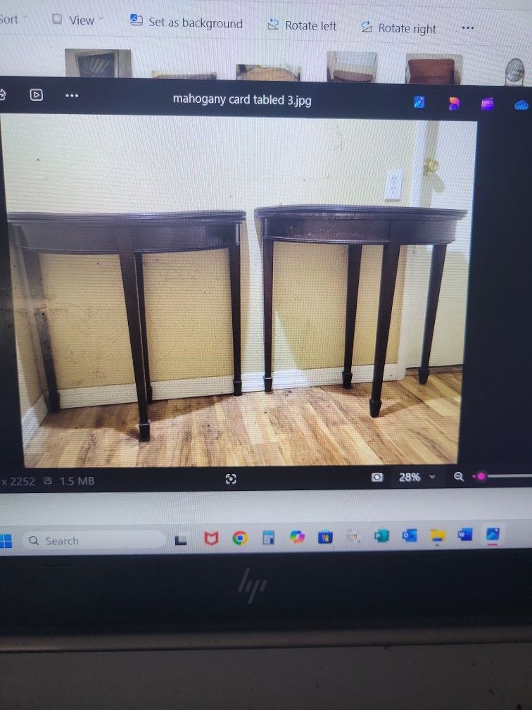 SET OF ANTIQUE MAHOGANY CARD SIDE TABLES