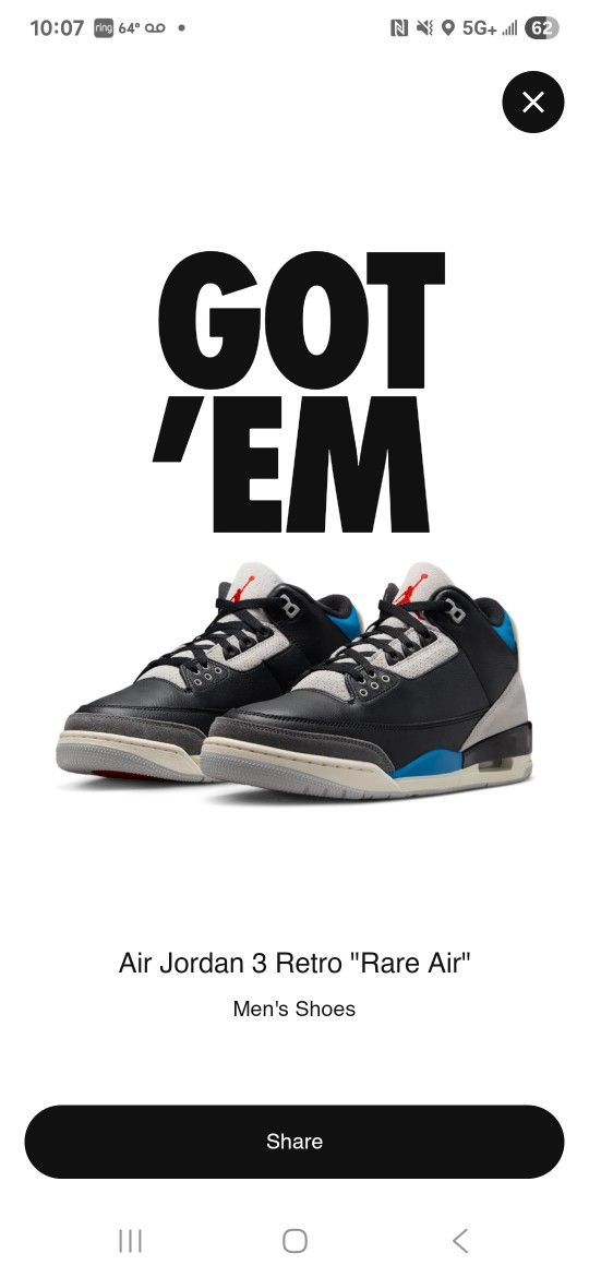 Air Jordan 3 Retro Og Rare Airs.