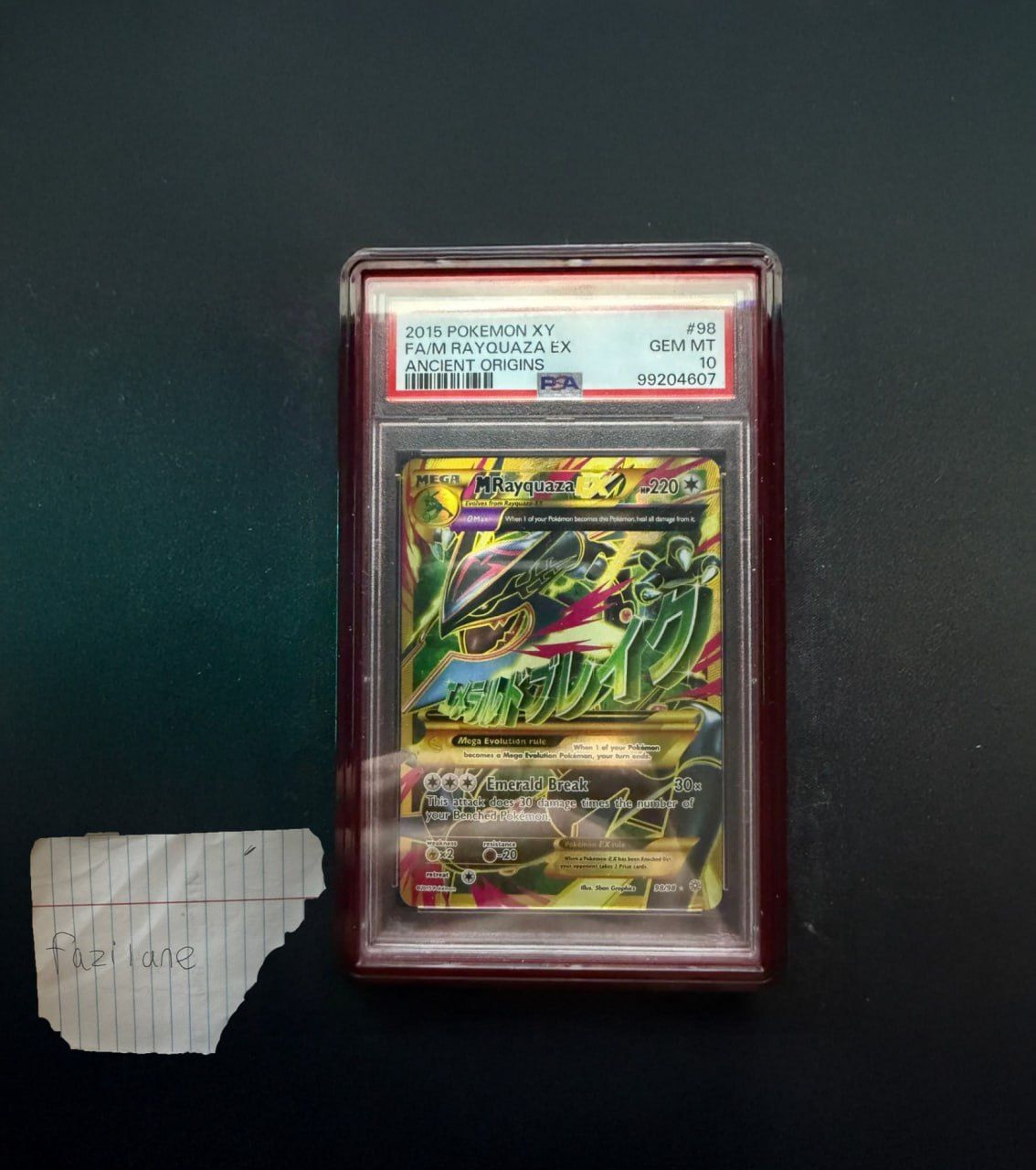 2015 Pokemon XY Ancient Origins M Rayquaza EX PSA 10 Card