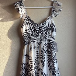  Dress Black And White Maxi Sundress Size M