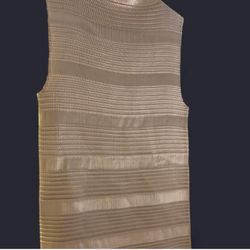 Gold Ribbed Sleevless Top