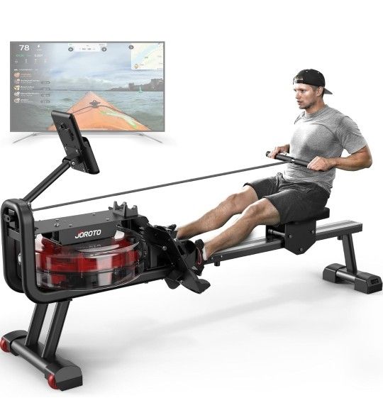 JOROTO MR23 Water Rowing Machine for Home Use, 300 Lbs MAX Weight Capacity Rower Machine, Ipad Holder
