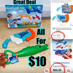 $10 For All Launch 🚀 Airplanes (3) and 2 Water Soakers new