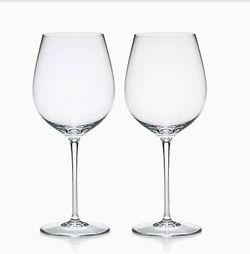 Tiffany Home Essentials Red Wine Glasses in Crystal Glass, Set of Two