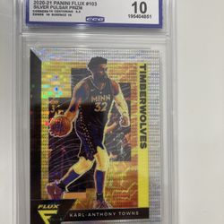 KARL-ANTHONY TOWNS 2020-21 PANINI FLUX #103 PSA10