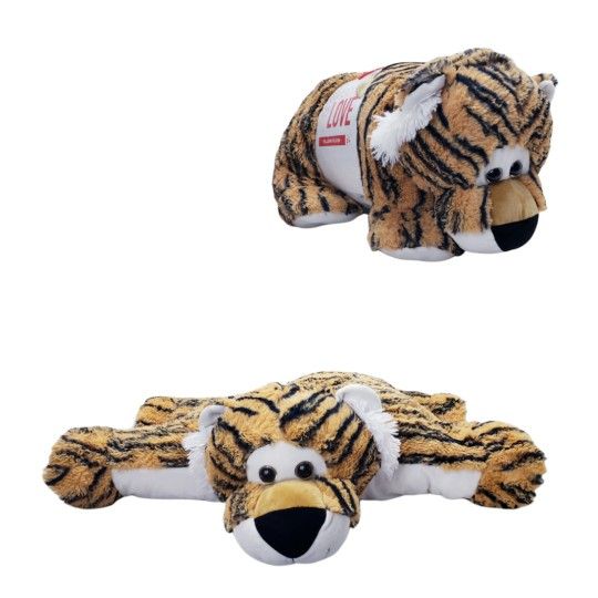 Pillow Chums by KellyToy Tiger Jumbo Large Plush Stuffed Animal 30"x26" open New
