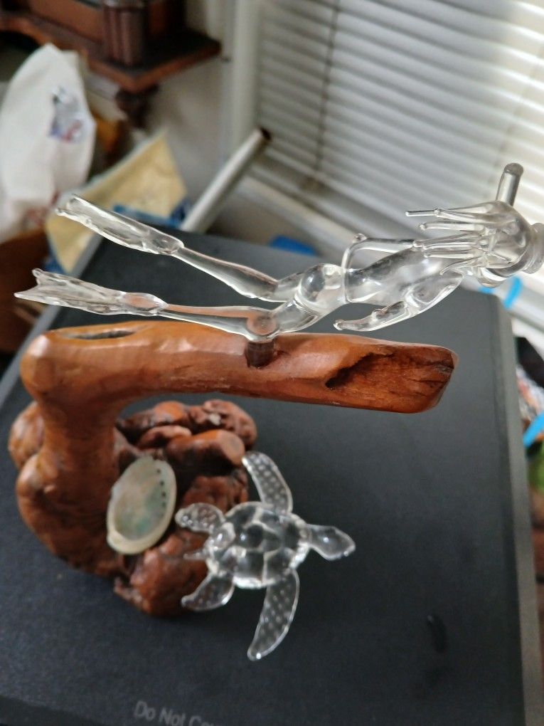 Glass Blown Sculptures on Wood