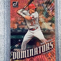 Mike Trout Los Angeles Angels 2019 Panini Donruss Dominators Pink Fireworks Parallel SP