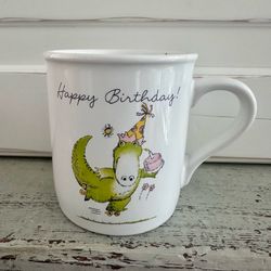 Vintage 1985 Hallmark Cards Coffee Mug Cup Rim Shots “Happy Birthday”