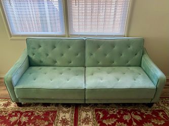 Tufted Velvet Futon: Adjustable Couch Sofa Sleeper