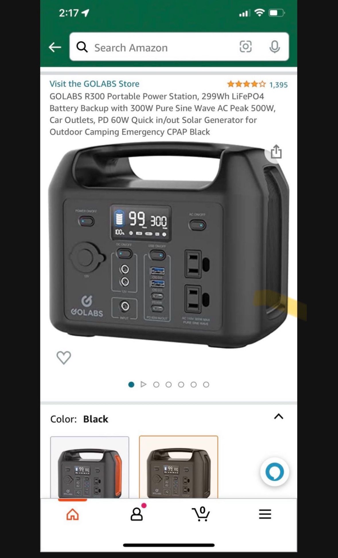 GoLabs R300 lifepo4 Portable Power Station 500W