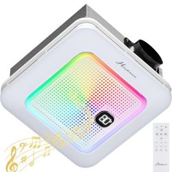 Bathroom Exhaust Fan with Bluetooth Speaker, 230 CFM 1.0 Sone Bathroom Exhaust Fan with Light