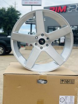 24" silver machine rims with tires 