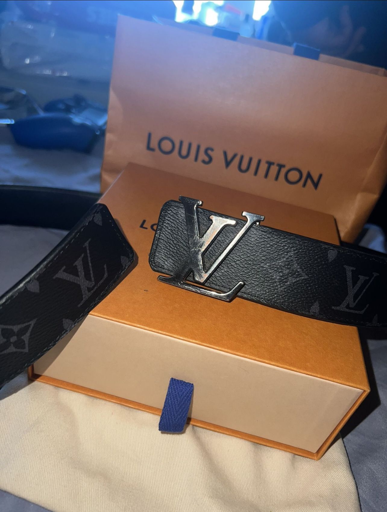Louis Vuitton White Belt Damier Azur for Sale in Queens, NY - OfferUp