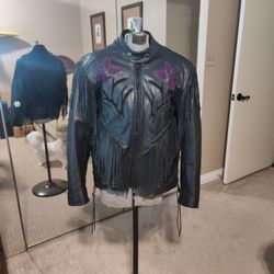 Unik Women's fringed leather jacket Size S