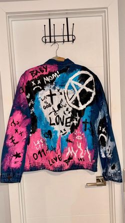 Custom Unisex Jacket Hand-Painted Denim