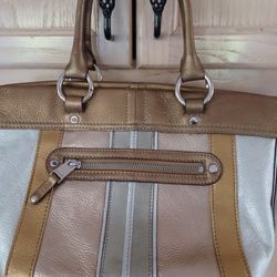 Tignanello Women's Leather Purse Handbag Tri-tone Metallic Colors