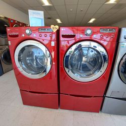 Lg Front Load Washer And Electric Dryer Set Used In Good Condition With 90days Warranty 