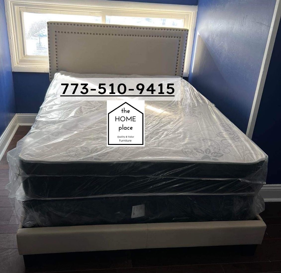 🚨 HUGE SALE 🚨 Brand New Queen Bed Frame With Mattress And Box Spring In Stock NOW !!!