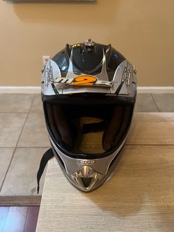 M2R Motocross Helmet Silver and Black