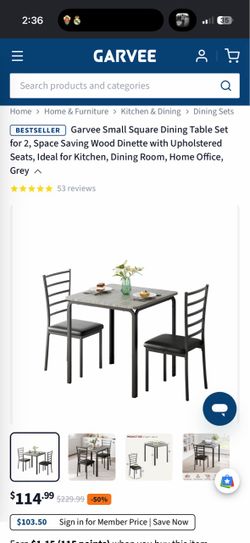 Table and two chairs
