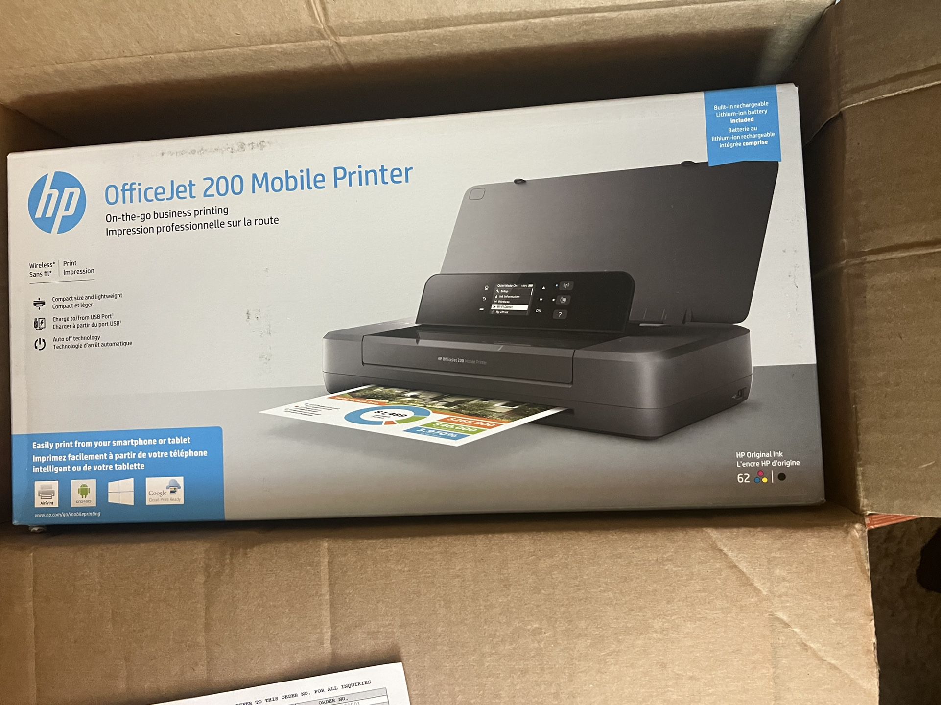 HP OfficeJet 200 Mobile Printer NWT In Box 