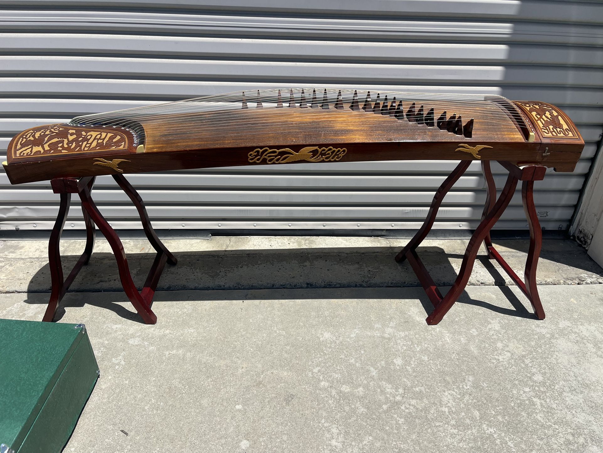 Dunhuang Guzheng, Chinese Zither Harp with Wooden Stand & Original Case