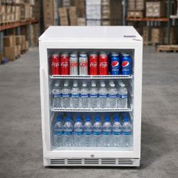 24 Inch Beverage Refrigerator, 190 Can Built-In and Freestanding Cooler with Glass Door, LED Light, Safety Lock for Beer, Wine, Soda, Drinks, Classic 