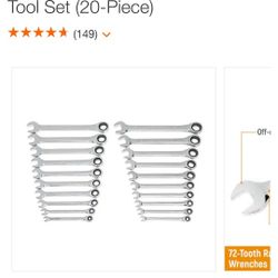Gearwrench 72 Tooth Ratcheting  Set. 20 Peice Set 